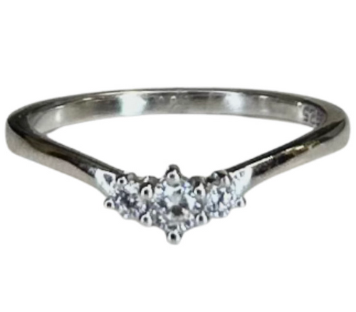 Sterling Silver Trio CZ ring