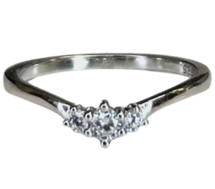 Sterling Silver Trio CZ ring