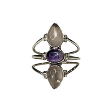 Riley Rose Quartz and Amethyst Sterling Silver Ring