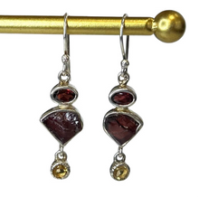 Layla Gemstone Raw and Polished Sterling Silver Earrings