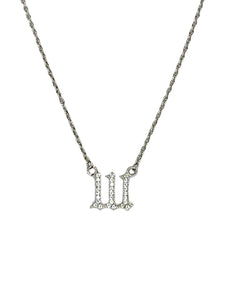 Rhinestone Angel Number Necklace