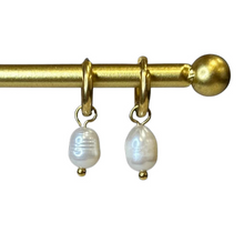 Pearl Drop Hoops