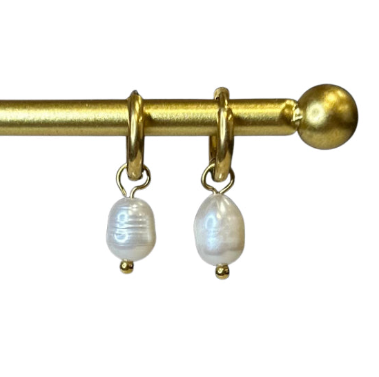 Pearl Drop Hoops