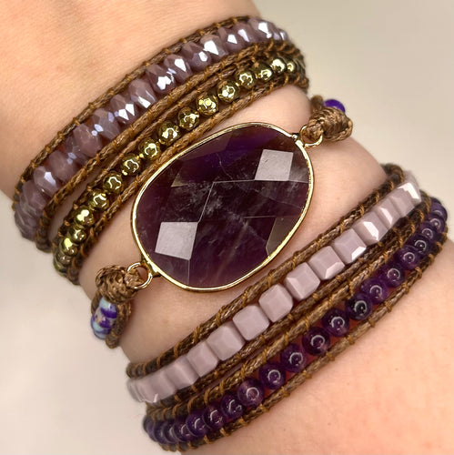 Amethyst Wrap Bracelet