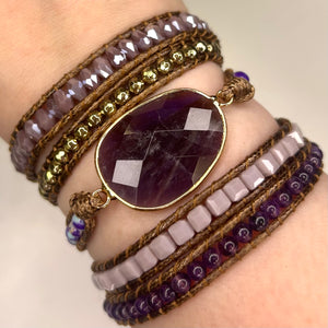 Amethyst Wrap Bracelet