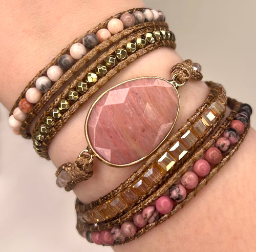 Rhodonite Wrap Bracelet