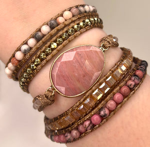 Rhodonite Wrap Bracelet