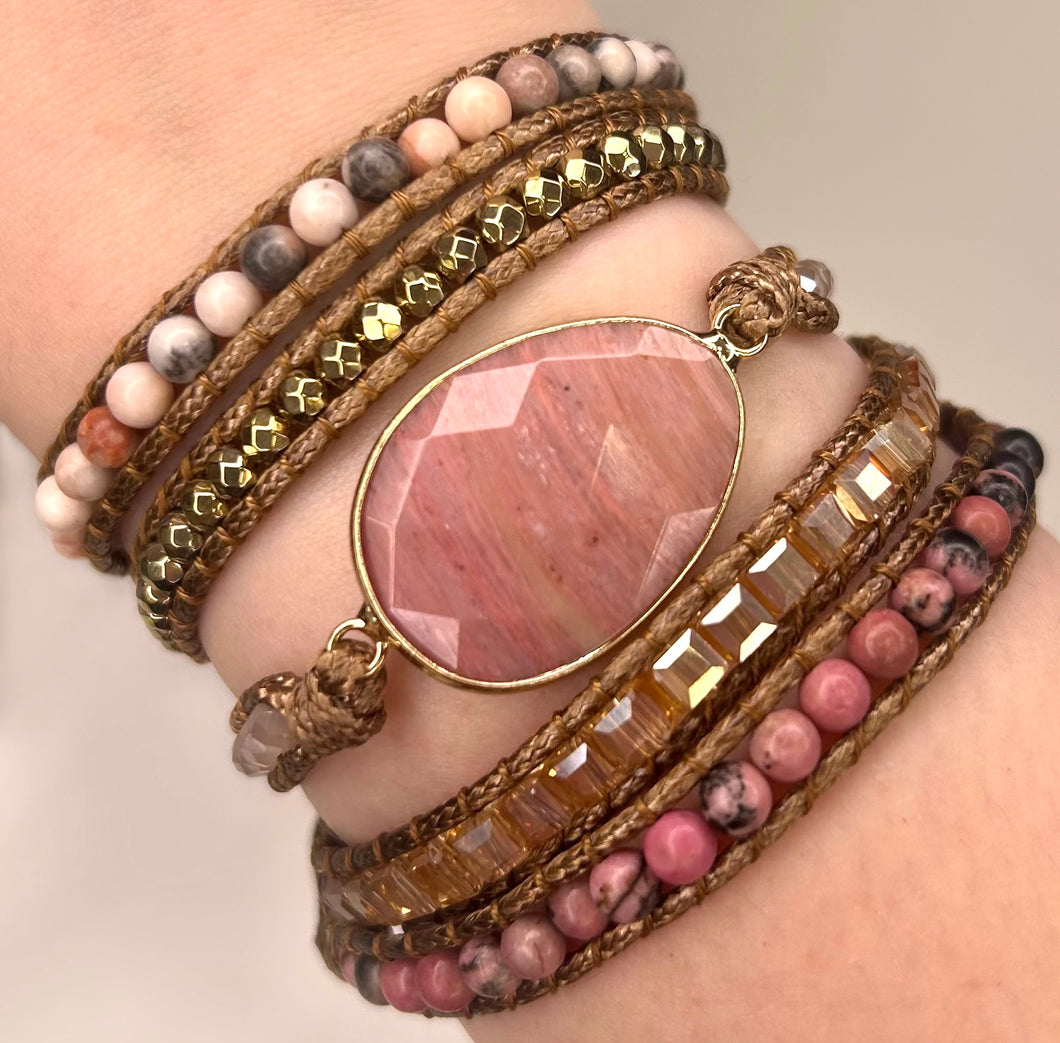 Rhodonite Wrap Bracelet