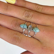 Riley Larimar and Moonstone Sterling Silver Ring