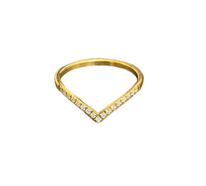 Gold Rhinestone Tiara Ring