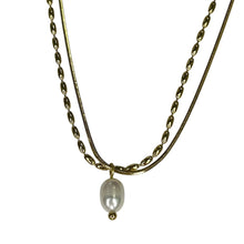 Dual Chain Pearl Necklace