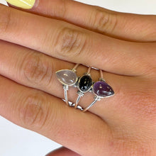 Riley Rose Quartz, Black Onyx and Amethyst Sterling Silver Ring