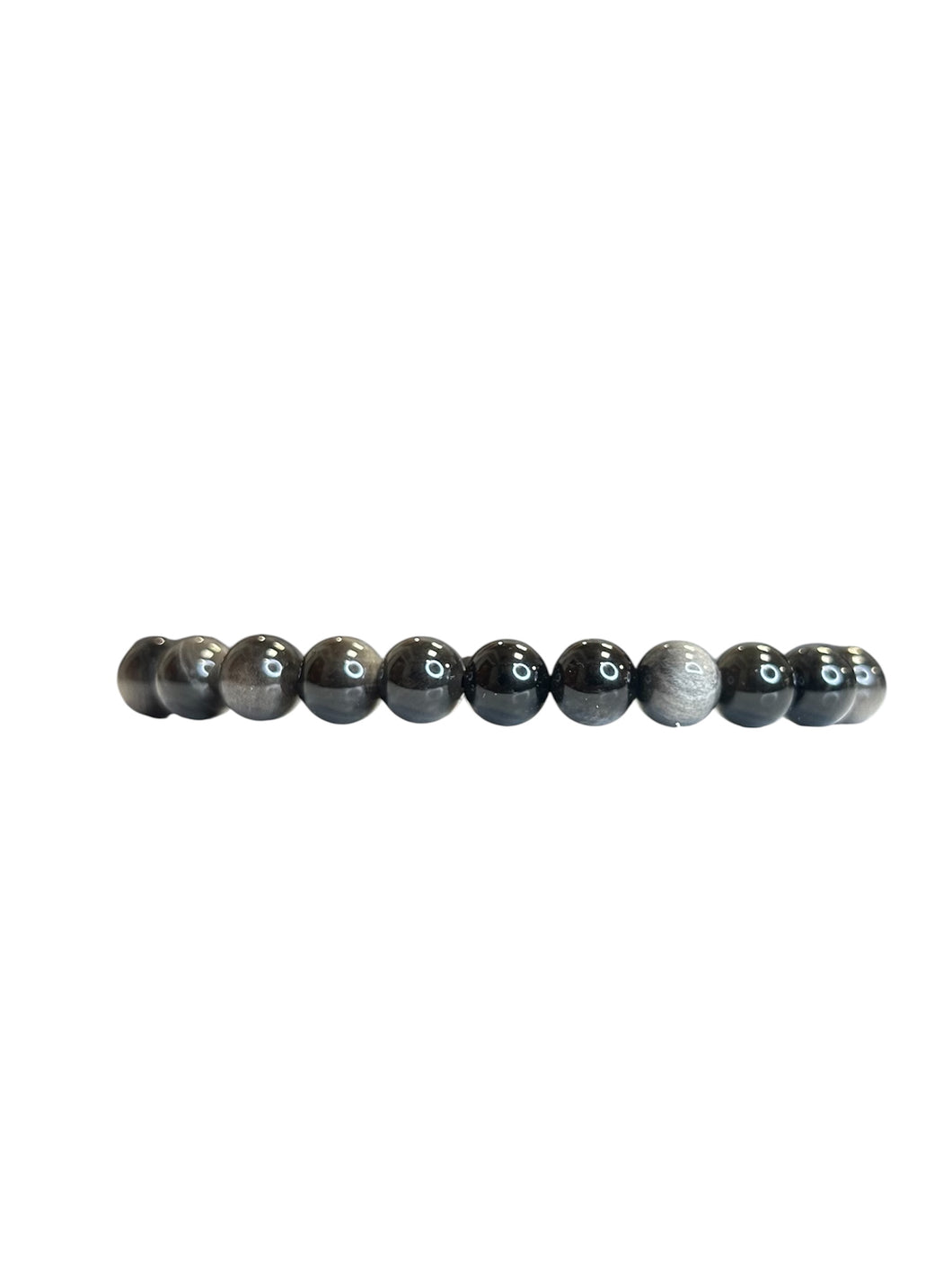 Silver Obsidian Mala