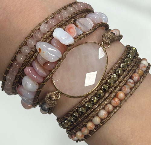 Rose Quartz Wrap Bracelet