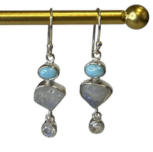 Layla Gemstone Raw and Polished Sterling Silver Earrings