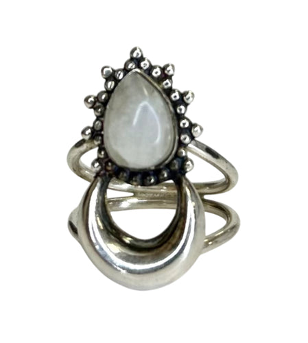 Sunset Moonstone Sterling Silver Ring