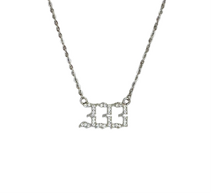 Rhinestone Angel Number Necklace
