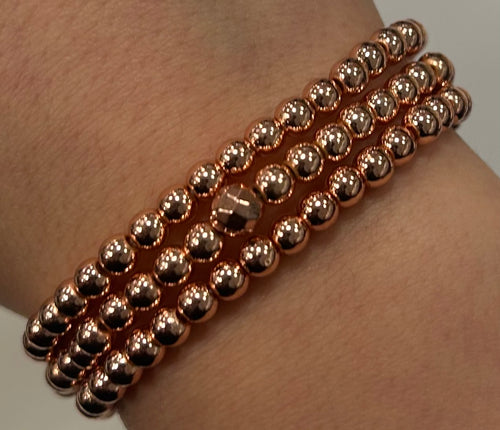 Rose Gold,Gold,Silver Hematite Malas