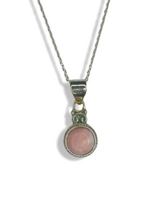 Gemstone Pendant with Chain Sterling Silver