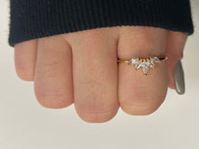 Rhinestone Gold Lotus Flower Ring