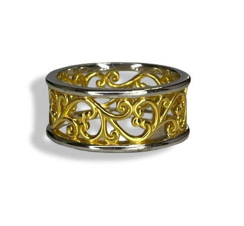 Gold and Silver Sterling Silver Ring