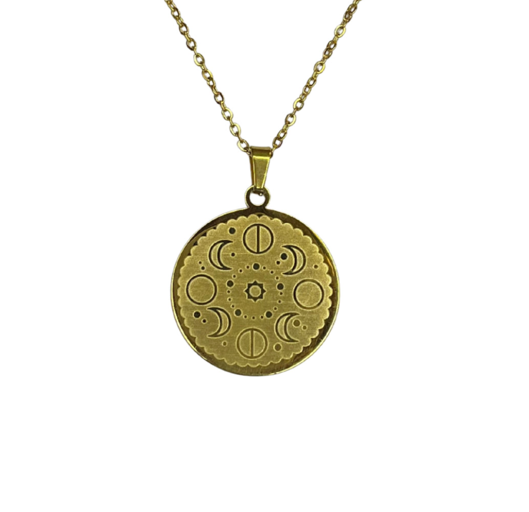Moon Phase Medallion Necklace