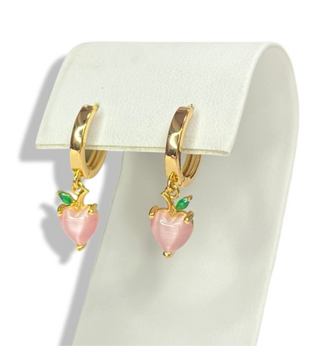 Pink Peach Drop Hoops