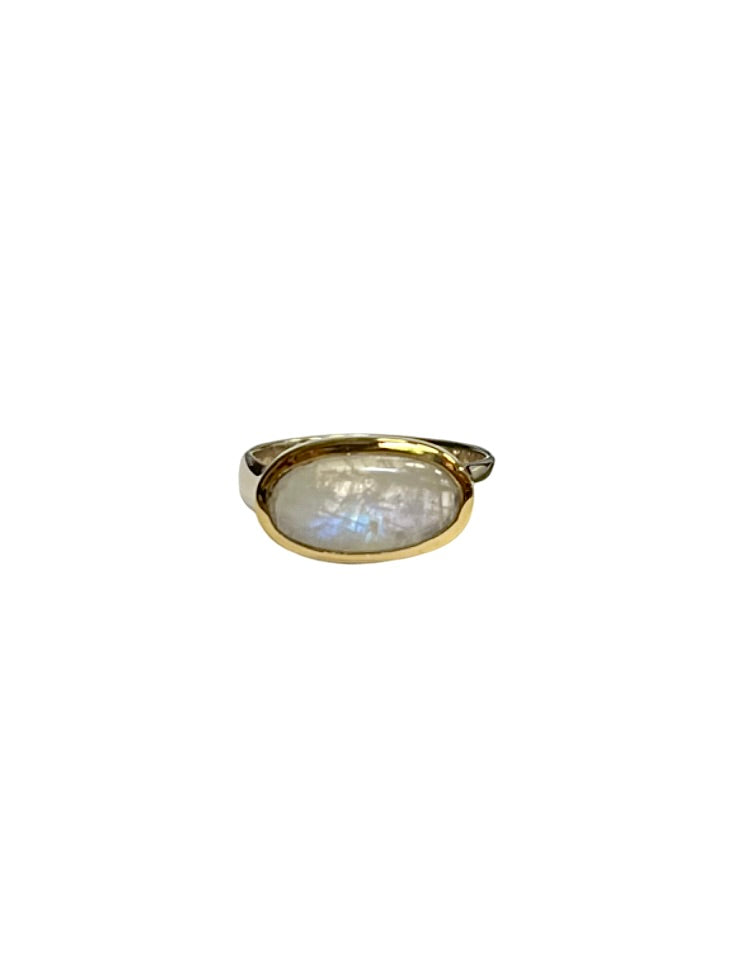 Moonstone Oval Mixed Metals Ring