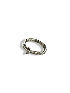 Slanted Cross Sterling Silver Ring