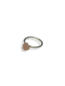 Raw Rose Quartz Sterling Silver Ring