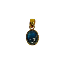 Labradorite Gold Sterling Silver Pendant