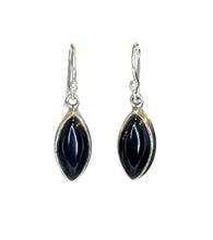 Drop Gemstone Marquise Cut Sterling Silver Sculpted Earrings