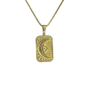 Large Moon Tag Necklace