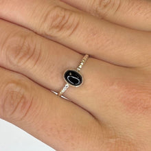 Textured Minimalist Gemstone Sterling Silver Rings