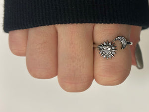 Moon and Sun Sterling Silver Ring