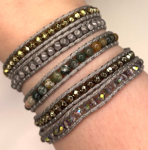 Indian Agate Wrap Bracelet