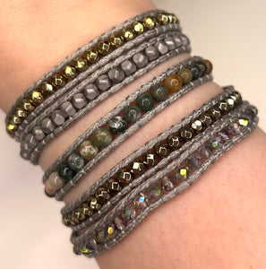 Indian Agate Wrap Bracelet