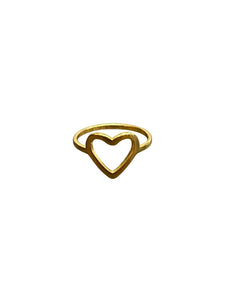 Gold Sharp Single Heart Ring