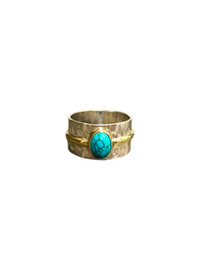 Turquoise Sterling Silver Mixed Metal Ring