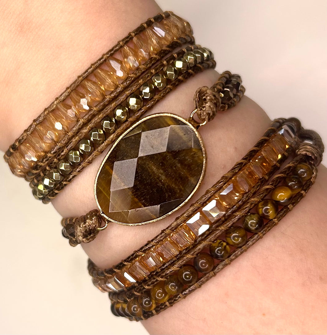 Tiger’s Eye Wrap Bracelet
