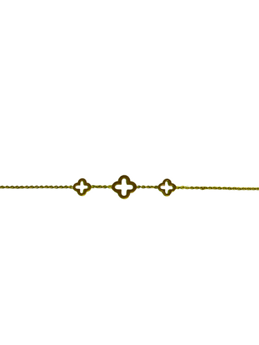 Gold Triple Clover Bracelet