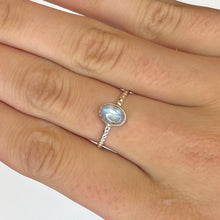 Textured Minimalist Gemstone Sterling Silver Rings