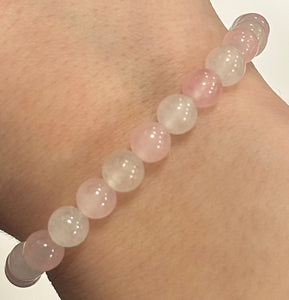Rose Quartz & Clear Quartz Mala