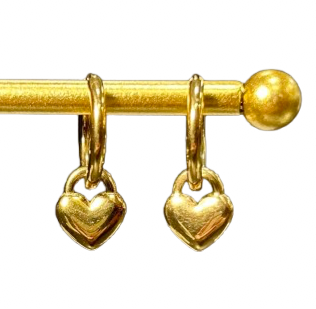 Heart Charm Hoop Earrings