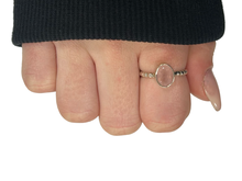 Tori Rose Quartz Sterling Silver Oval Band Ring
