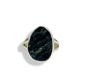 Shungite Raw Sterling Silver Ring