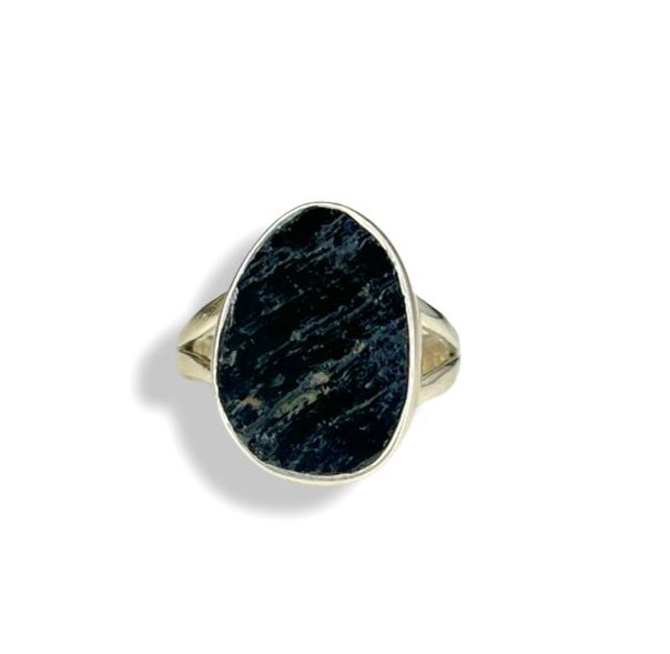 Shungite Raw Sterling Silver Ring