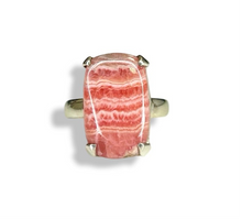 Rhodochrosite Rectangle Sterling Silver Ring