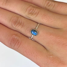 Textured Minimalist Gemstone Sterling Silver Rings