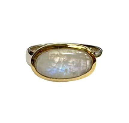 Amara Moonstone Oval Mixed Metals Ring